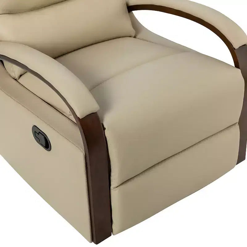 Fauteuil inclinable manuel pivotant et basculant en cuir véritable Clemens avec accoudoirs incurvés décoratifs, lot de 2 | ART OF LIVING DESIGNS