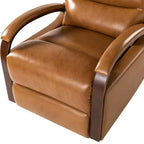Fauteuil inclinable manuel pivotant et basculant en cuir véritable Clemens avec accoudoirs incurvés décoratifs, lot de 2 | ART OF LIVING DESIGNS