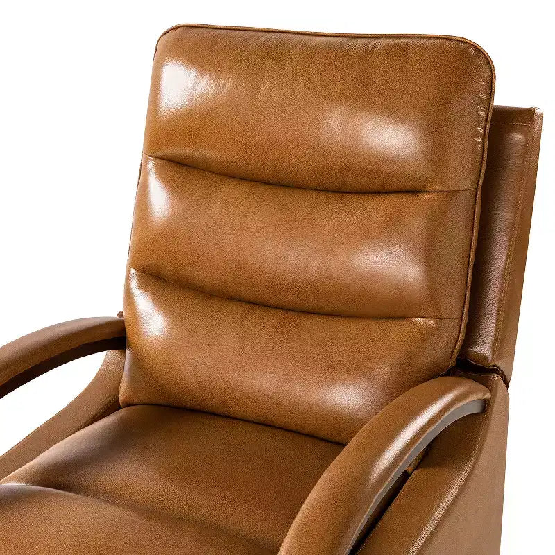 Fauteuil inclinable manuel pivotant et basculant en cuir véritable Clemens avec accoudoirs incurvés décoratifs, lot de 2 | ART OF LIVING DESIGNS