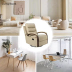 Fauteuil inclinable manuel pivotant et basculant en cuir véritable Clemens avec accoudoirs incurvés décoratifs, lot de 2 | ART OF LIVING DESIGNS