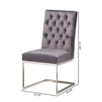Lot de 2 chaises de salle à manger Sherine en velours et métal - Baxton Studio
