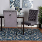 Lot de 2 chaises de salle à manger Sherine en velours et métal - Baxton Studio