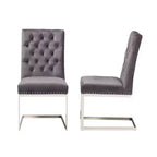 Lot de 2 chaises de salle à manger Sherine en velours et métal - Baxton Studio