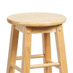 Tabourets de comptoir de cuisine hauts PJ Wood Classic Round Seat 29 po pour maisons, salles à manger et bars avec sièges sans dossier et 4 pieds carrés, Naturel (Paquet de 8)