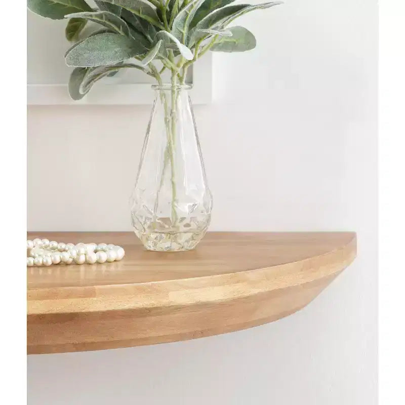 Console murale semi-circulaire en bois Kate and Laurel Colter, 28x3x14, Naturel