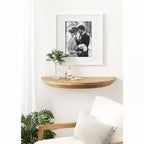 Console murale semi-circulaire en bois Kate and Laurel Colter, 28x3x14, Naturel