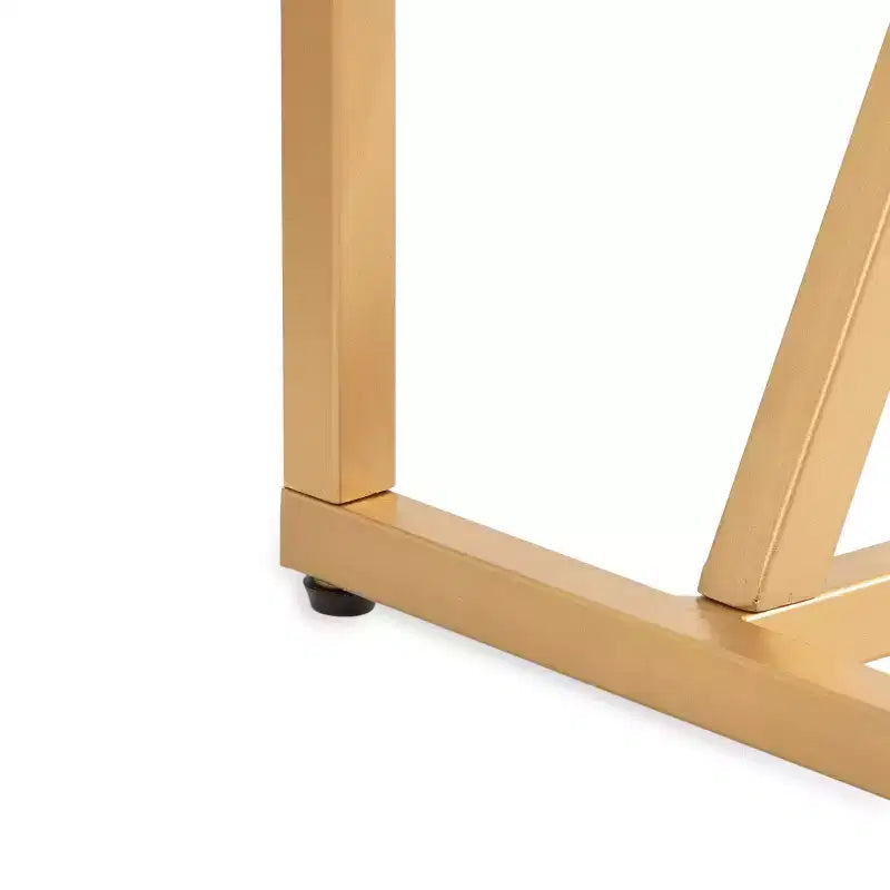 Console en MDF rectangulaire Kate and Laurel Truss, 30x10x30, blanc et or