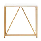 Console en MDF rectangulaire Kate and Laurel Truss, 30x10x30, blanc et or
