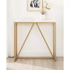 Console en MDF rectangulaire Kate and Laurel Truss, 30x10x30, blanc et or