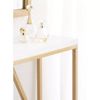 Console en MDF rectangulaire Kate and Laurel Truss, 30x10x30, blanc et or