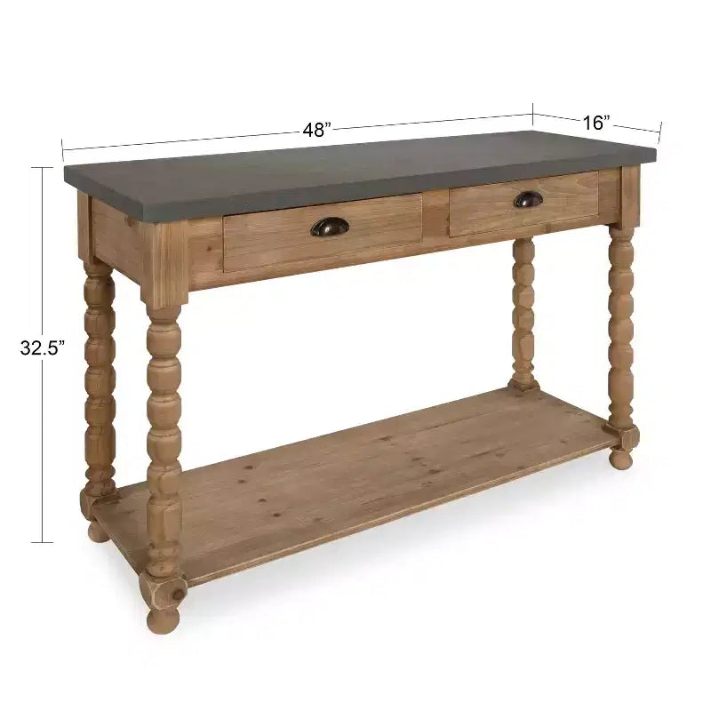 Console en bois rectangulaire Kate and Laurel Rutledge, 48x16x32, marron rustique