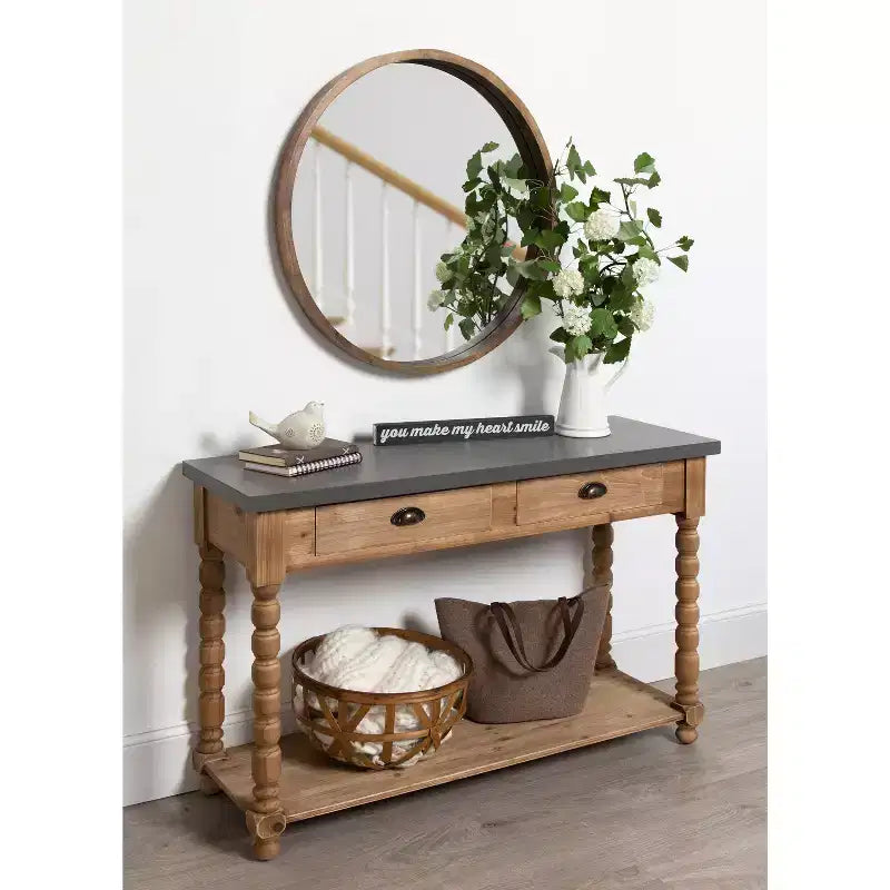 Console en bois rectangulaire Kate and Laurel Rutledge, 48x16x32, marron rustique