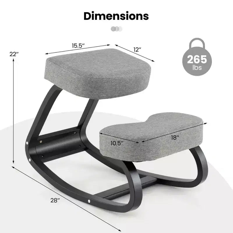 Chaise à bascule ergonomique Costway pour la bonne posture, soulage le mal de dos, coussin rembourré
