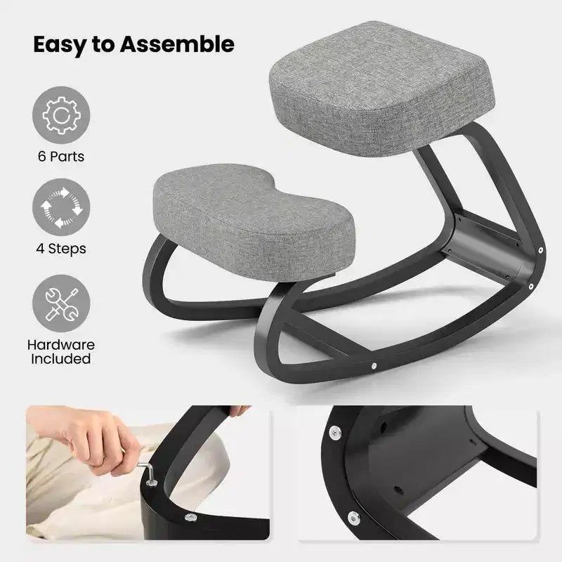 Chaise à bascule ergonomique Costway pour la bonne posture, soulage le mal de dos, coussin rembourré