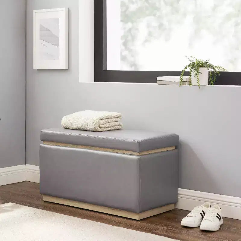 Pouf de rangement rectangulaire Lucinda - Linon