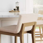 Tabouret de bar rembourré à hauteur de comptoir Gracie Wood - Nathan James