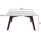Table basse carrée Vezzana 31 de la collection Bianco en marbre blanc de Carrare italien
