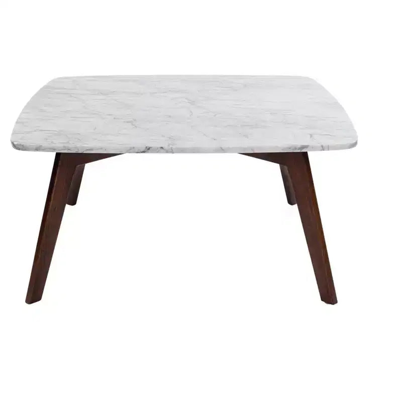 Table basse carrée Vezzana 31 de la collection Bianco en marbre blanc de Carrare italien