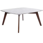 Table basse carrée Vezzana 31 de la collection Bianco en marbre blanc de Carrare italien