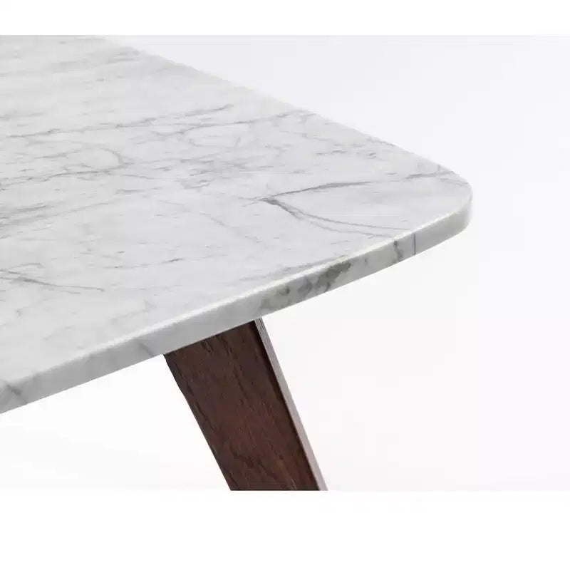 Table basse carrée Vezzana 31 de la collection Bianco en marbre blanc de Carrare italien