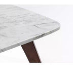 Table basse carrée Vezzana 31 de la collection Bianco en marbre blanc de Carrare italien