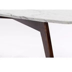 Table basse carrée Vezzana 31 de la collection Bianco en marbre blanc de Carrare italien