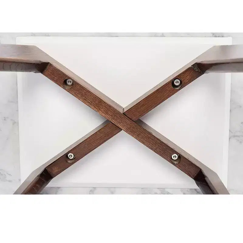 Table basse carrée Vezzana 31 de la collection Bianco en marbre blanc de Carrare italien