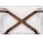 Table basse carrée Vezzana 31 de la collection Bianco en marbre blanc de Carrare italien