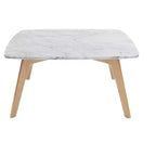 Table basse carrée Vezzana 31 de la collection Bianco en marbre blanc de Carrare italien