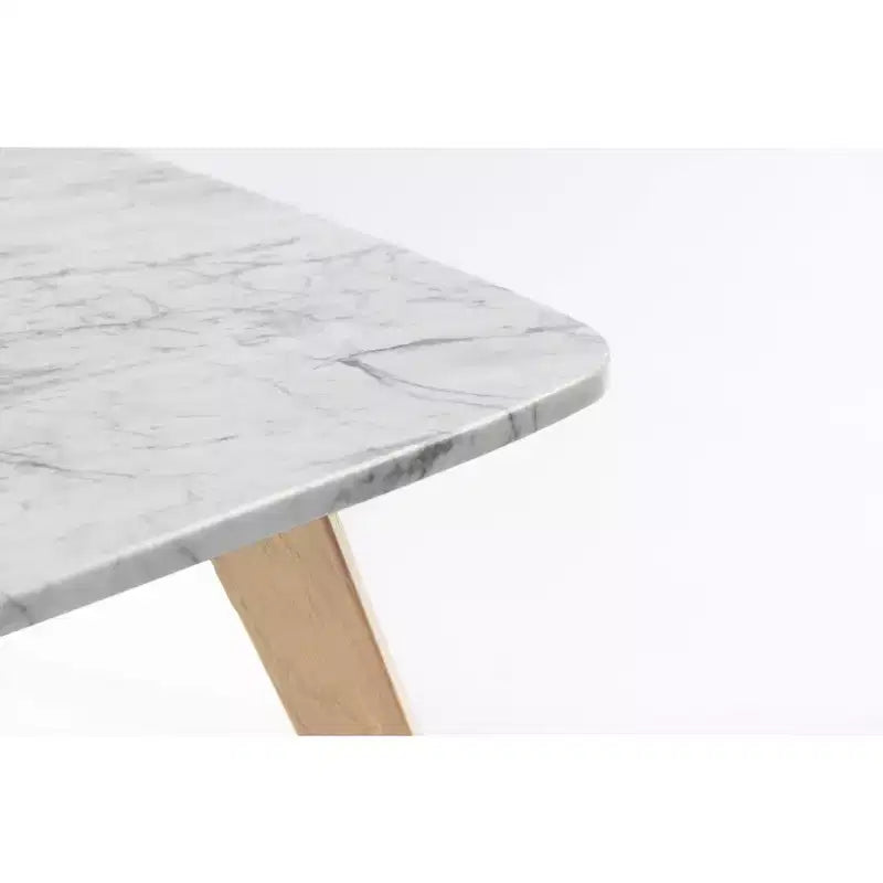 Table basse carrée Vezzana 31 de la collection Bianco en marbre blanc de Carrare italien