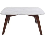 Table basse carrée Vezzana 31 de la collection Bianco en marbre blanc de Carrare italien
