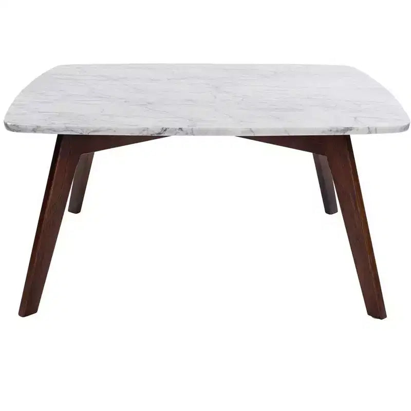 Table basse carrée Vezzana 31 de la collection Bianco en marbre blanc de Carrare italien