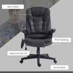 Fauteuil de bureau massant HOMCOM 6 points vibrant avec fonction chauffante, dossier haut en microfibre, inclinaison et accoudoirs