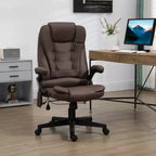 Fauteuil de bureau massant HOMCOM 6 points vibrant avec fonction chauffante, dossier haut en microfibre, inclinaison et accoudoirs
