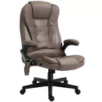 Fauteuil de bureau massant HOMCOM 6 points vibrant avec fonction chauffante, dossier haut en microfibre, inclinaison et accoudoirs