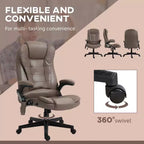 Fauteuil de bureau massant HOMCOM 6 points vibrant avec fonction chauffante, dossier haut en microfibre, inclinaison et accoudoirs