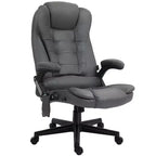 Fauteuil de bureau massant HOMCOM 6 points vibrant avec fonction chauffante, dossier haut en microfibre, inclinaison et accoudoirs