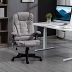 Fauteuil de bureau massant HOMCOM 6 points vibrant avec fonction chauffante, dossier haut en microfibre, inclinaison et accoudoirs