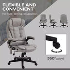 Fauteuil de bureau massant HOMCOM 6 points vibrant avec fonction chauffante, dossier haut en microfibre, inclinaison et accoudoirs