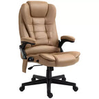 Fauteuil de bureau massant HOMCOM 6 points vibrant avec fonction chauffante, dossier haut en microfibre, inclinaison et accoudoirs