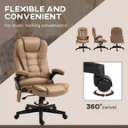 Fauteuil de bureau massant HOMCOM 6 points vibrant avec fonction chauffante, dossier haut en microfibre, inclinaison et accoudoirs