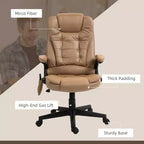 Fauteuil de bureau massant HOMCOM 6 points vibrant avec fonction chauffante, dossier haut en microfibre, inclinaison et accoudoirs