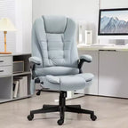 Fauteuil de bureau massant HOMCOM 6 points vibrant avec fonction chauffante, dossier haut en microfibre, inclinaison et accoudoirs