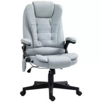 Fauteuil de bureau massant HOMCOM 6 points vibrant avec fonction chauffante, dossier haut en microfibre, inclinaison et accoudoirs