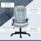 Fauteuil de bureau massant HOMCOM 6 points vibrant avec fonction chauffante, dossier haut en microfibre, inclinaison et accoudoirs