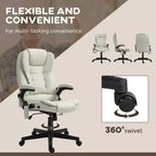 Fauteuil de bureau massant HOMCOM 6 points vibrant avec fonction chauffante, dossier haut en microfibre, inclinaison et accoudoirs