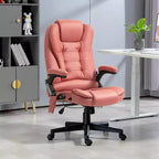Fauteuil de bureau massant HOMCOM 6 points vibrant avec fonction chauffante, dossier haut en microfibre, inclinaison et accoudoirs