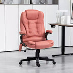 Fauteuil de bureau massant HOMCOM 6 points vibrant avec fonction chauffante, dossier haut en microfibre, inclinaison et accoudoirs