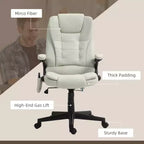 Fauteuil de bureau massant HOMCOM 6 points vibrant avec fonction chauffante, dossier haut en microfibre, inclinaison et accoudoirs