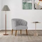 Costway Fauteuil d'appoint rembourré, Fauteuil Club Confortable, Canapé Simple avec Pieds en Bois d'Hévéa